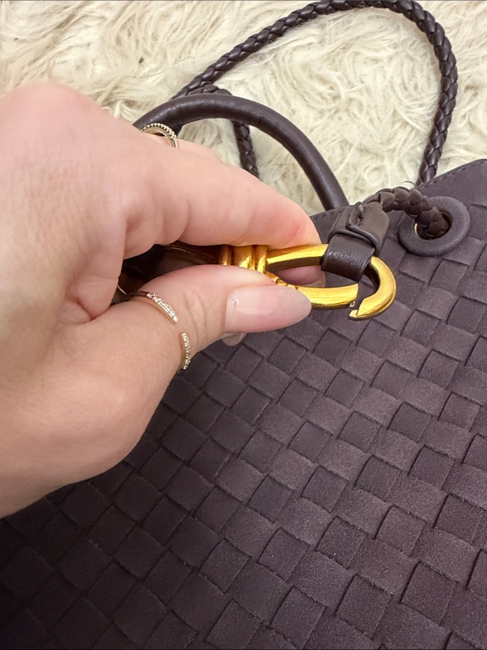 Brown Intrecciato Leather Tote Bag – Bottega Veneta Andiamo Style Copy - Picture 8 of 9